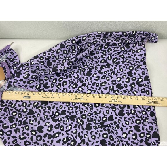 Main Strip Women Small Windbreaker Purple Leopard Print Packable Hooded NWT - Picture 9 of 9